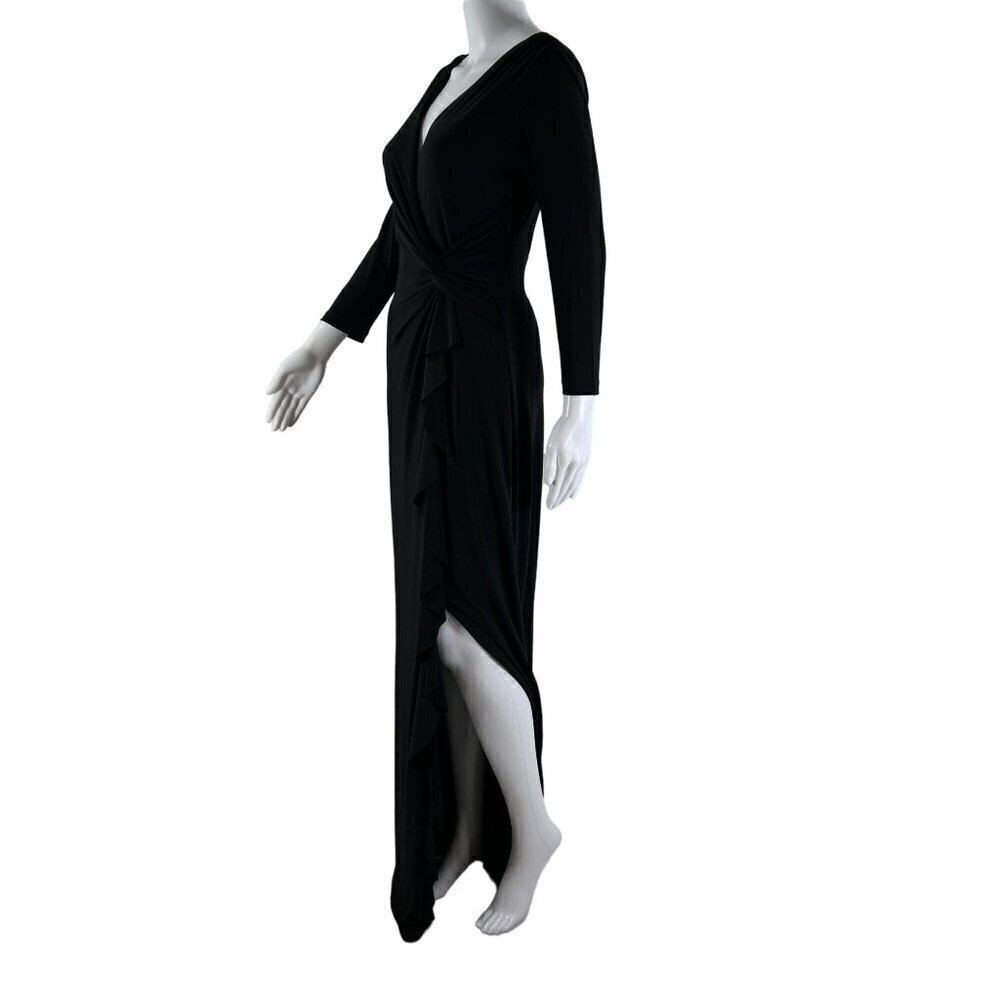 Ralph Lauren Womens Size 4 Black Evening Gown Pleated Elegant Romantic Stylish - Picture 2 of 16